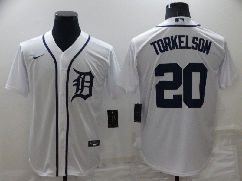 Men Detroit Tigers #20 Torkelson White Game Nike 2022 MLB Jersey